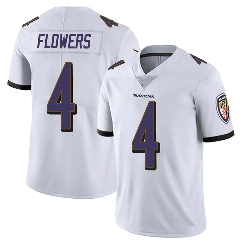 B.Ravens #4 Zay Flowers Player White Vapor F.U.S.E. Limited Edoa Stitched Jerseys