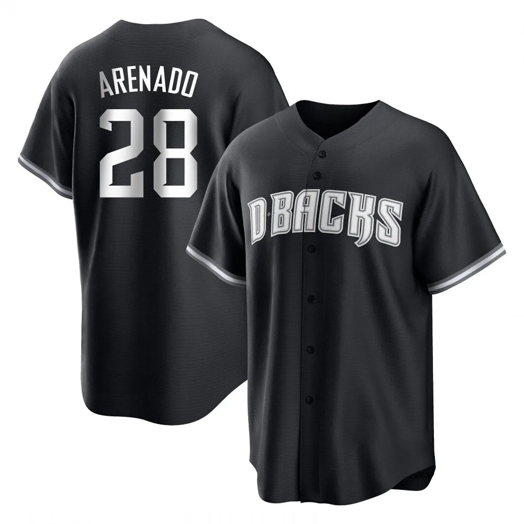 A.Diamondbacks #28 Nolan Arenado Player Black Game Home Edoa Stitched Jerseys