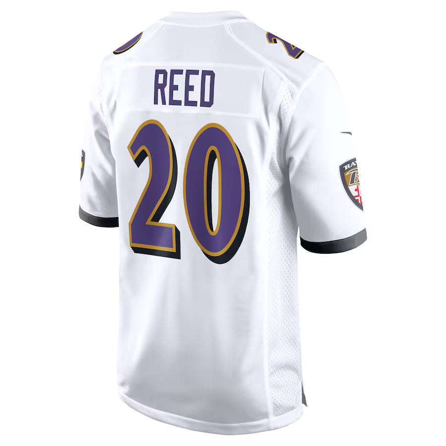B.Ravens #20 Ed Reed Player White Alternate Game Home Edoa Stitched Jerseys