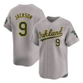Athletics #9 Reggie Jackson Player Gray Road Limited Home Game Edoa Stitched Jerseys