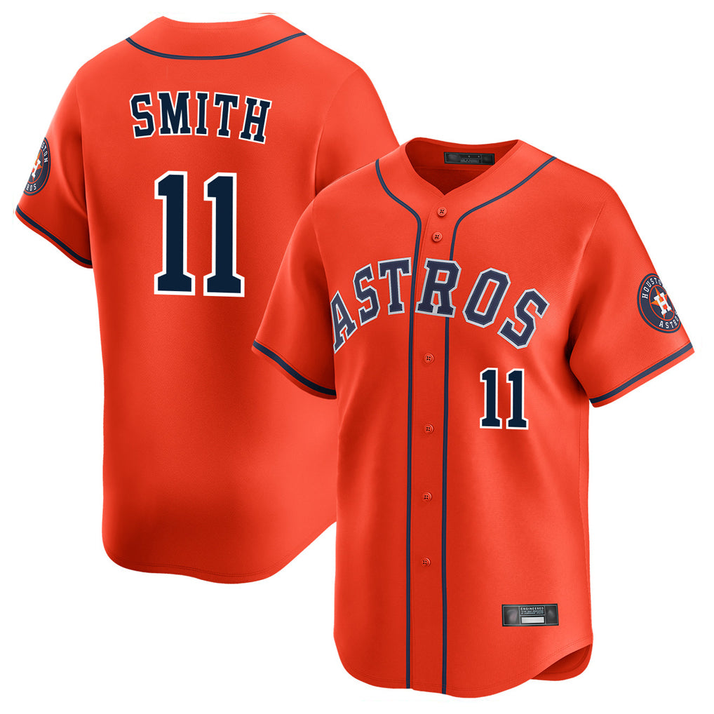 H.Astros #11 Cam Smith Player Orange Home Limited Edoa Stitched Jerseys
