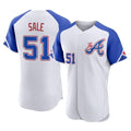 A.Braves #51 Chris Sale Player White City Connect Limited Elite Home Game Edoa Stitched Jerseys