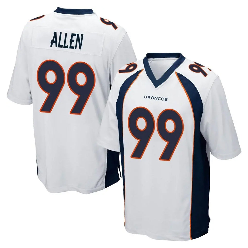 D.Broncos #99 Zach Allen Player White Game Edoa Stitched Jerseys