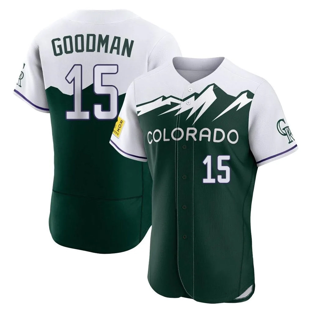 C.Rockies #15 Hunter Goodman Player Green City Connect Limited Elite Home Edoa Stitched Jerseys