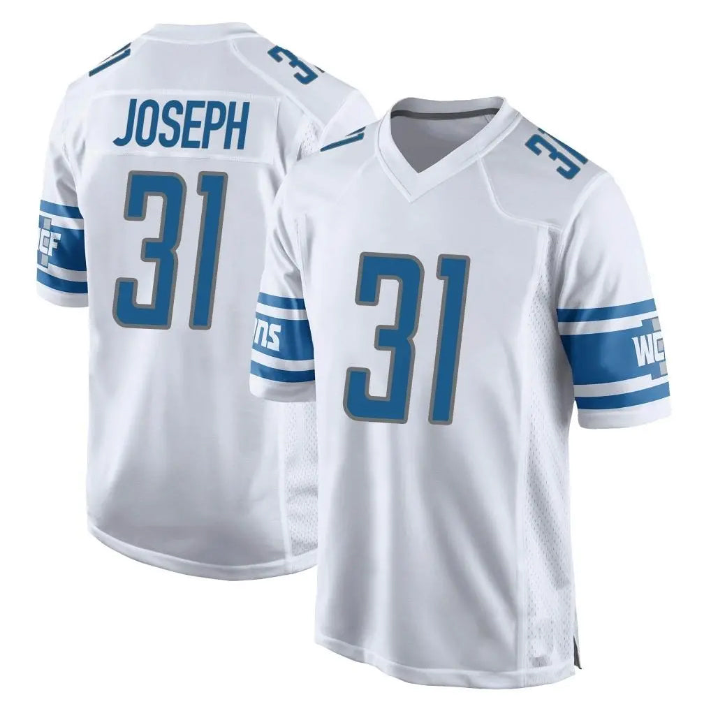 D.Lions #31 Kerby Joseph Player White Home Game Edoa Stitched Jerseys