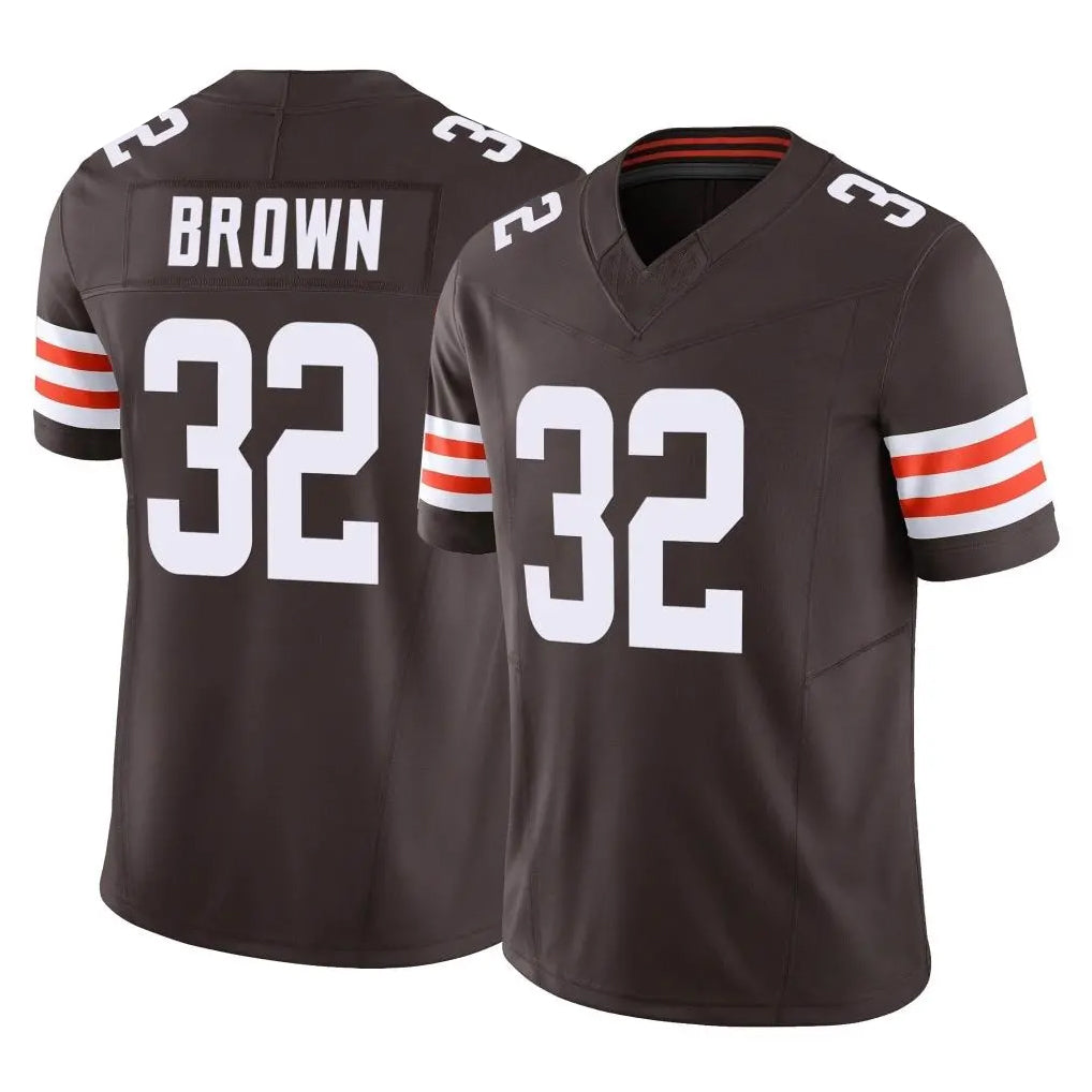 C.Browns #32 Jim Brown Player Brown Vapor F.U.S.E. Limited Home Game Edoa Stitched Jerseys