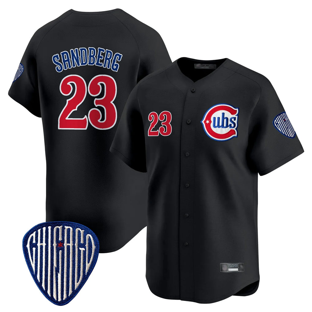 C.Cubs #23 Ryne Sandberg Player Black Vapor Premier Limited Home Edoa Stitched Jerseys