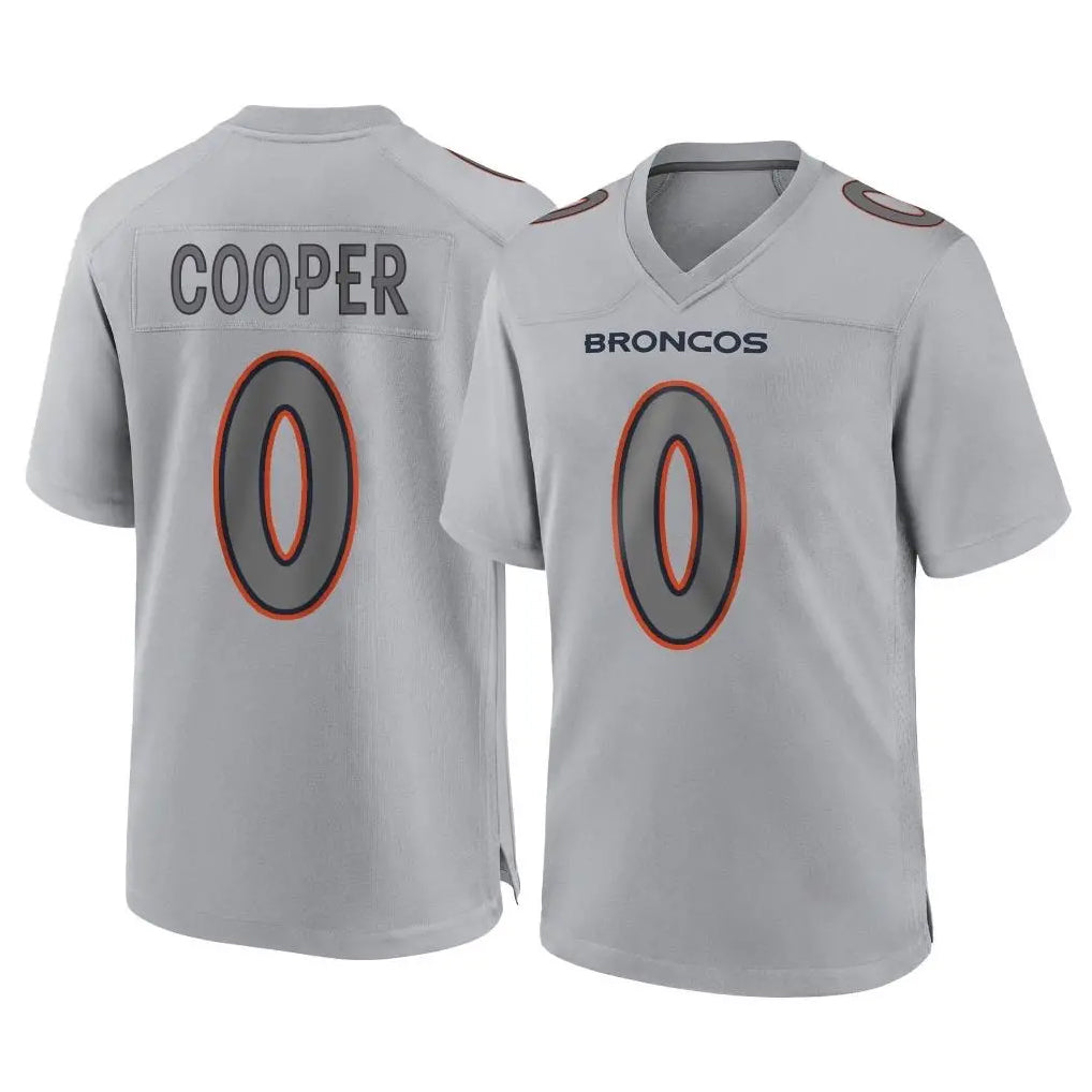 D.Broncos #0 Jonathon Cooper Player Gray Atmosphere Fashion Limited Game Edoa Stitched Jerseys