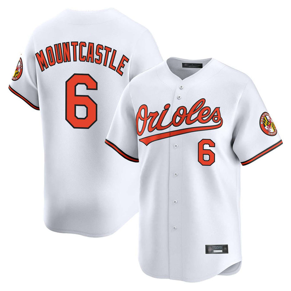B.Orioles #6 Ryan Mountcastle Player White Limited Home Game Edoa Stitched Jerseys