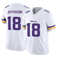 M.Vikings #18 Justin Jefferson Player White Limited Vapor F.U.S.E. Home Game Edoa Stitched Jerseys