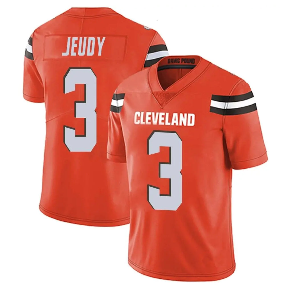 C.Browns #3 Jerry Jeudy Player Orange Alternate Vapor Untouchable Limited Home Game Edoa Stitched Jerseys