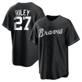 A.Braves #27 Austin Riley Player Black Home Game Edoa Stitched Jerseys