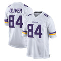 M.Vikings #84 Josh Oliver Player White Home Game Edoa Stitched Jerseys