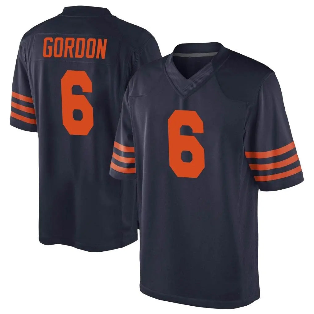C.Bears #6 Kyler Gordon Player Navy Blue Alternate Game Edoa Stitched Jerseys