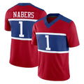 NY.Giants #1 Malik Nabers Player Red Century Vapor F.U.S.E. Home Game Edoa Stitched Jerseys