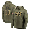 W.Commanders #10 Tress Way Player Olive Salute to Service Pullover Hoodie Limited Home Game Edoa Stitched Jerseys