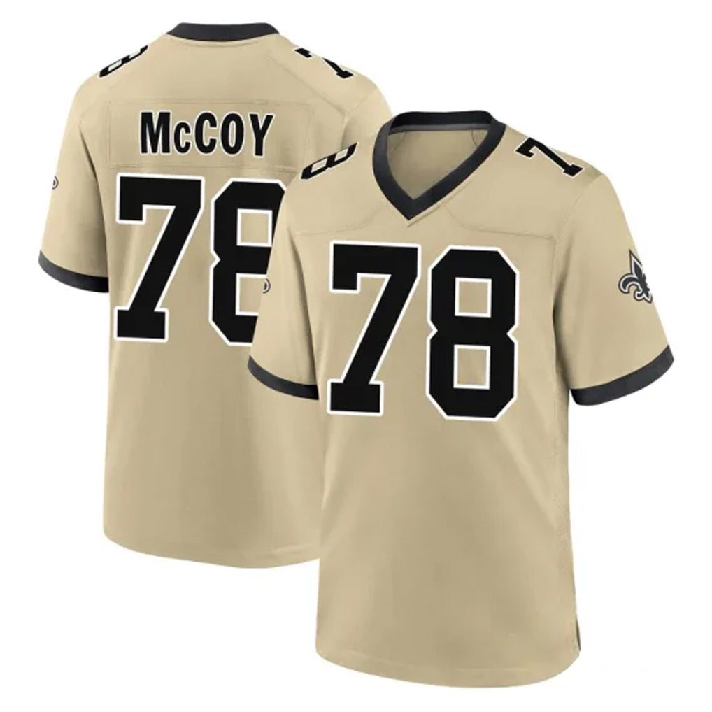 NO.Saints #78 Erik McCoy Player Gold Home Game Edoa Stitched Jerseys