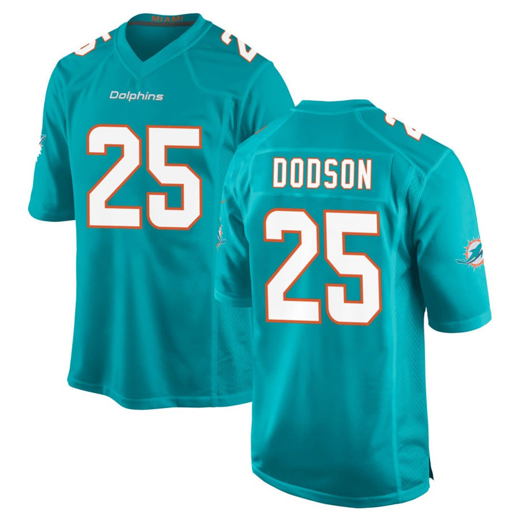 M.Dolphins #25 Tyrel Dodson Player Aqua Home Game Edoa Stitched Jerseys