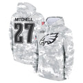 P.Eagles #27 Quinyon Mitchell Player Arctic Camo Salute to Service Pullover Hoodies Limited Game Edoa Stitched Jerseys