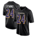 B.Ravens #24 Malaki Starks Player Black Carbon Fashion Home Game Edoa Stitched Jerseys