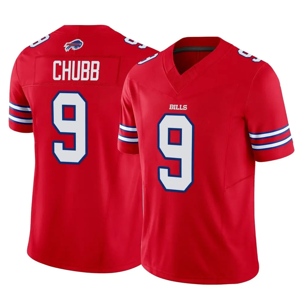 B.Bills #9 Bradley Chubb Player Red Vapor F.U.S.E. Jersey Limited Home Game Edoa Stitched Jerseys