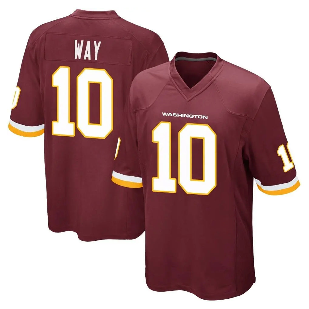 W.Commanders #10 Tress Way Player Burgundy Team Color Home Game Edoa Stitched Jerseys