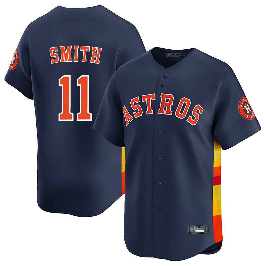 H.Astros #11 Cam Smith Player Navy Home Limited Edoa Stitched Jerseys