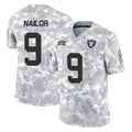 LV.Raiders #9 Jalen Nailor Player Arctic Camo Salute To Service Limited Game Edoa Stitched Jerseys