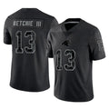 C.Panthers #13 John Metchie III Player Black Limited Reflective Game Edoa Stitched Jerseys