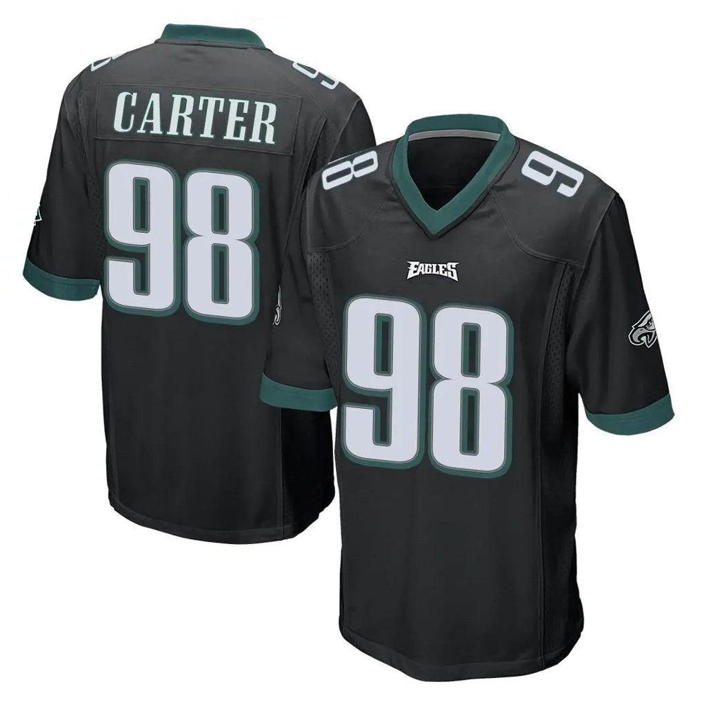 P.Eagles #98 Jalen Carter Player Black Home Game Edoa Stitched Jerseys