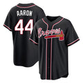 A.Braves #44 Hank Aaron Player Black Fashion Out Game Edoa Stitched Jerseys