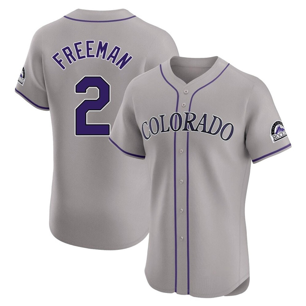 C.Rockies #2 Tyler Freeman Player Gray Limited Elite Home Edoa Stitched Jerseys