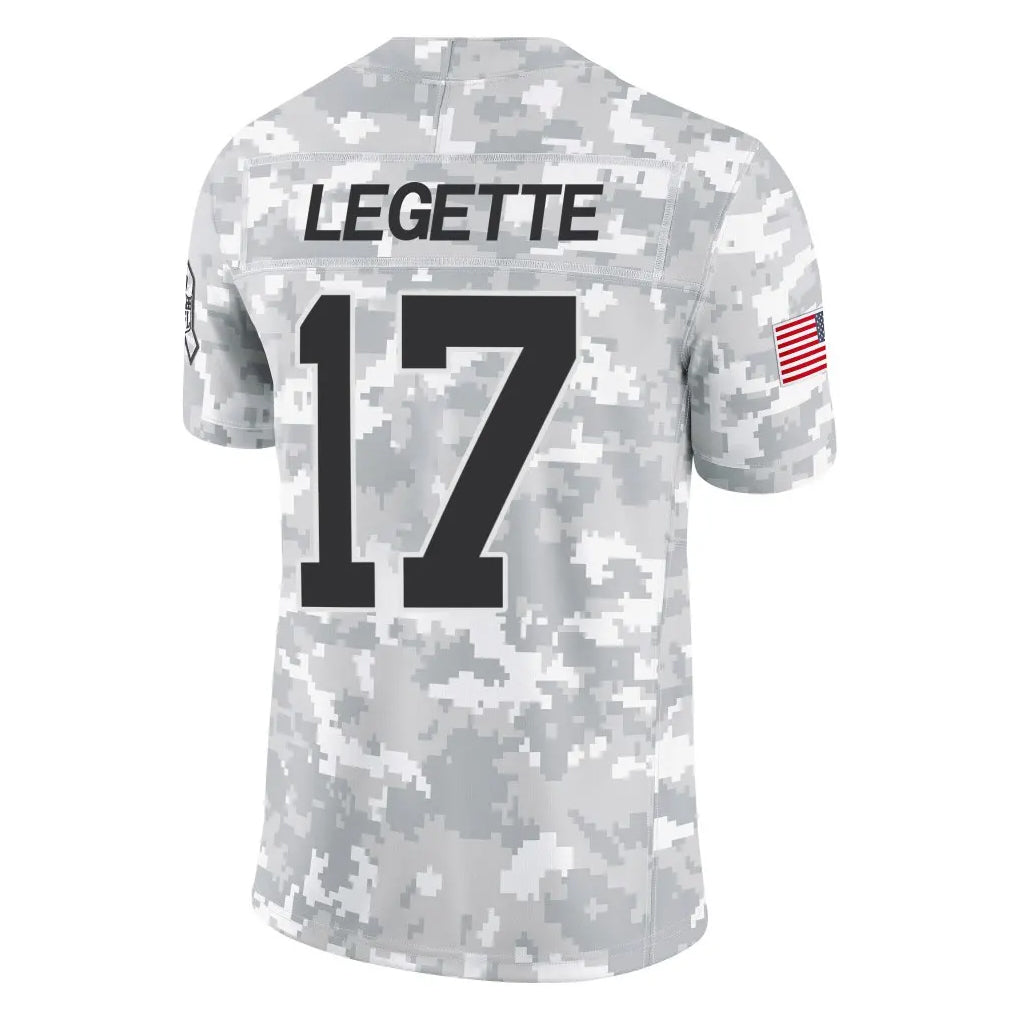 C.Panthers #17 Xavier Legette Player Arctic Camo Salute to Service Limited Game Edoa Stitched Jerseys
