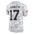 C.Panthers #17 Xavier Legette Player Arctic Camo Salute to Service Limited Game Edoa Stitched Jerseys