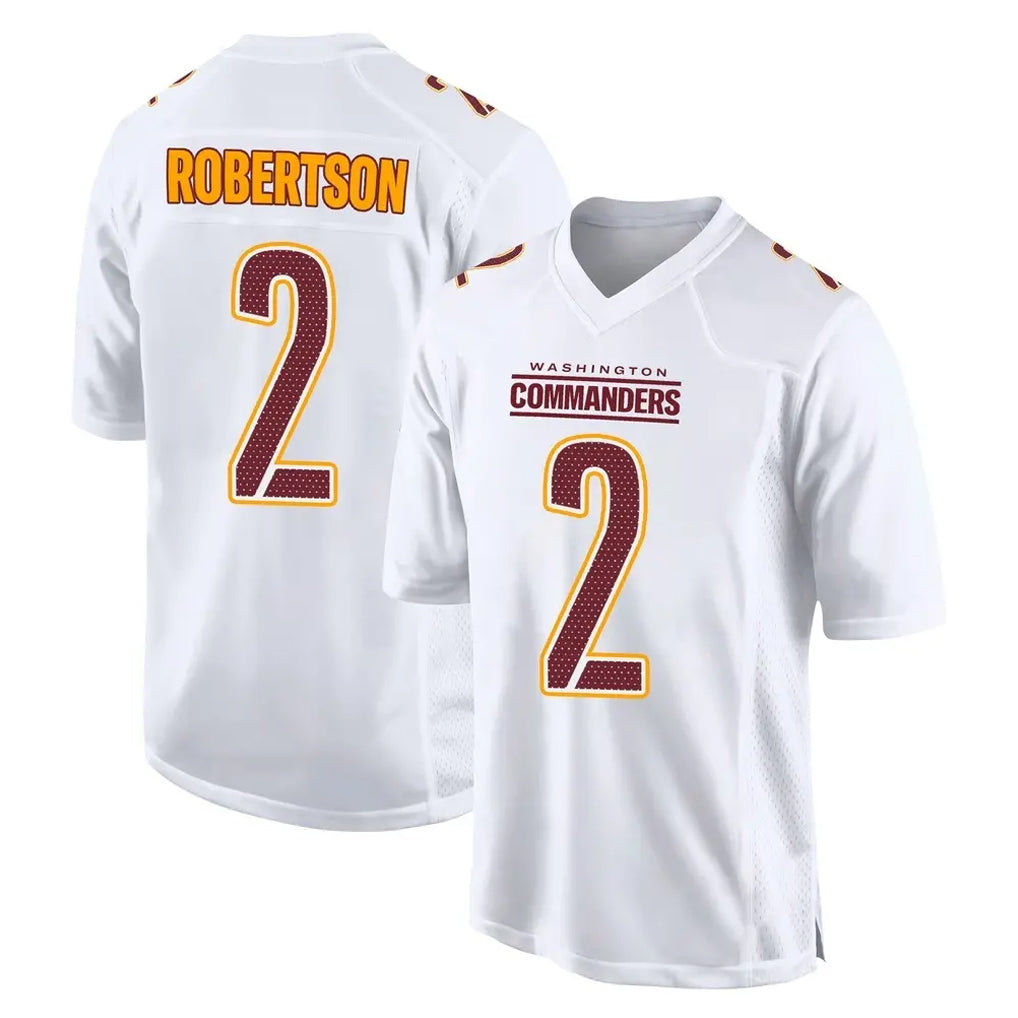 W.Commanders #2 Amik Robertson Player White Tundra Fashion Home Game Edoa Stitched Jerseys
