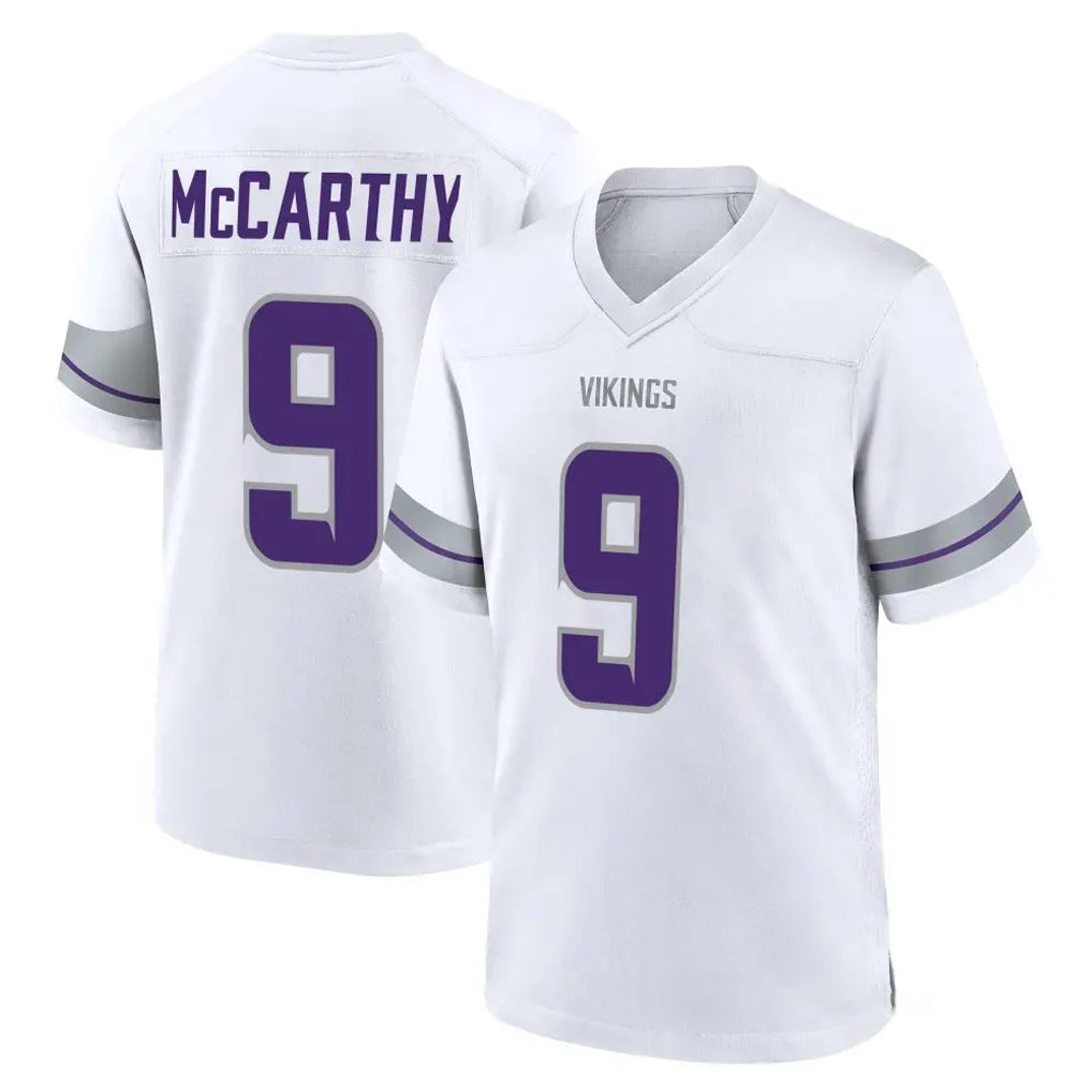 M.Vikings #9 J.J. McCarthy Player White Alternate Home Game Edoa Stitched Jerseys