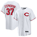 C.Reds #37 Tyler Stephenson Player White Home Game Edoa Stitched Jerseys
