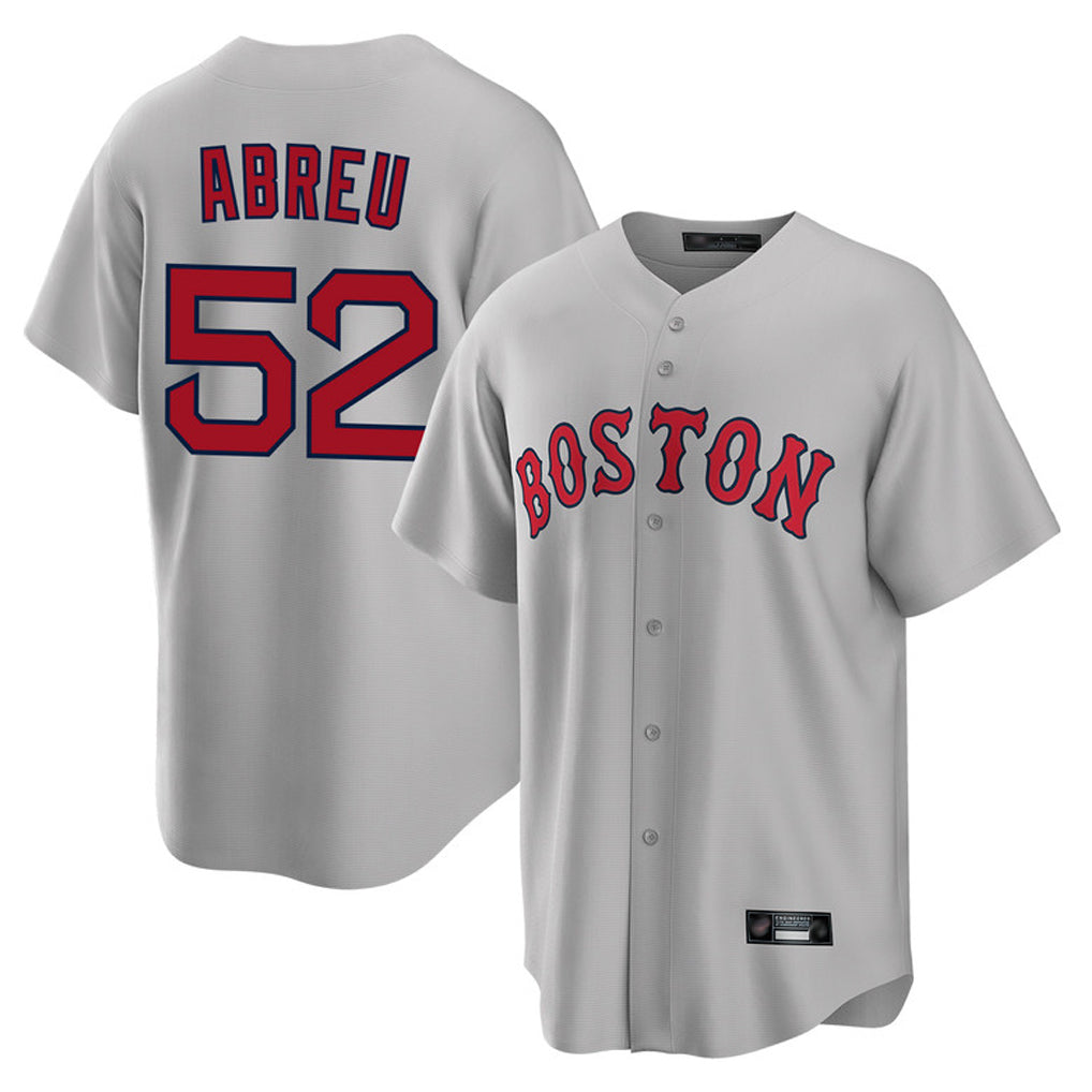 B.Red Sox #52 Wilyer Abreu Player Gray Road Home Game Edoa Stitched Jerseys