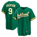 Athletics #9 Reggie Jackson Player Kelly Green Home Game Edoa Stitched Jerseys