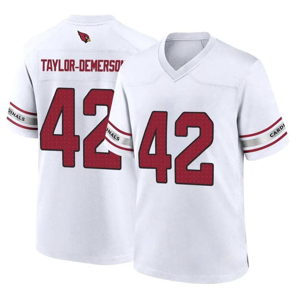 A.Cardinals #42 Dadrion Taylor-Demerson Player White Home Game Edoa Stitched Jerseys