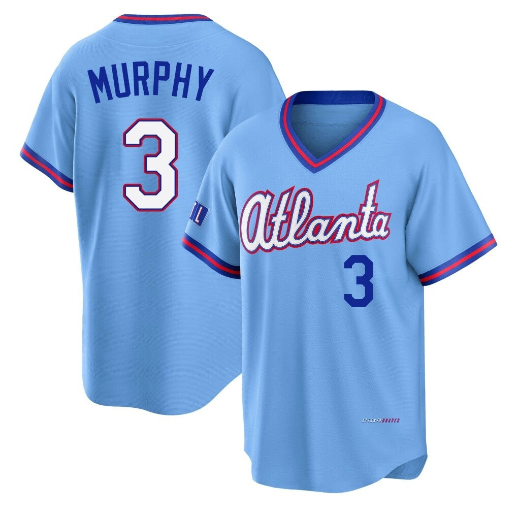 A.Braves #3 Dale Murphy Player Powder Blue 2026 City Connect T-shirt Home Game Edoa Stitched Jerseys