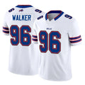 B.Bills #96 Deone Walker Player White Vapor F.U.S.E. Jersey Limited Home Game Edoa Stitched Jerseys
