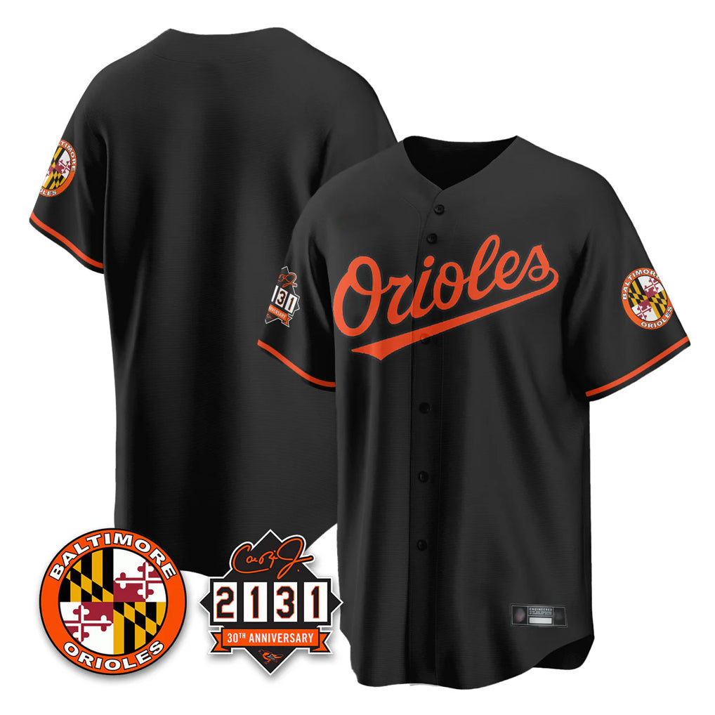 B.Orioles ## Orioles Blank Player Black 30th Anniversary of 2131 Home Game Edoa Stitched Jerseys