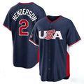 B.Orioles #2 Gunnar Henderson Player Navy USA 2026 World Classic Home Game Edoa Stitched Jerseys