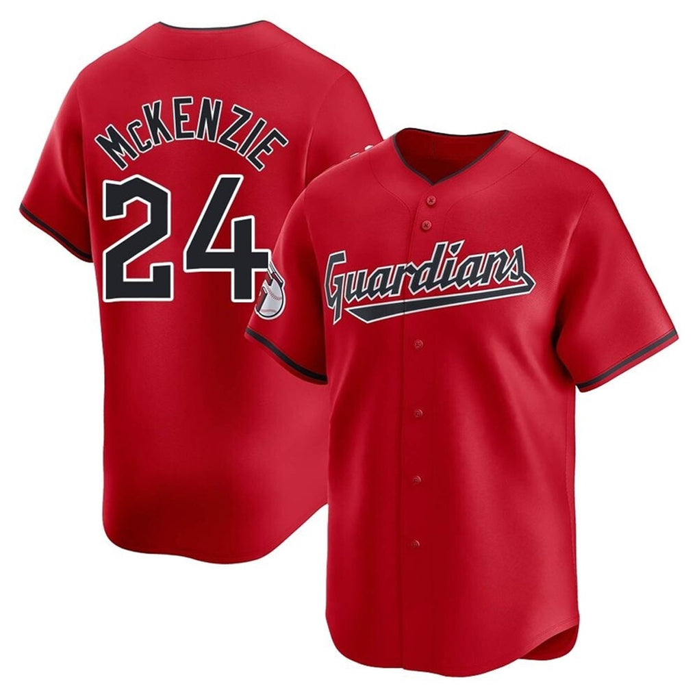 C.Guardians #24 Triston McKenzie Player Red Limited Home Edoa Stitched Jerseys
