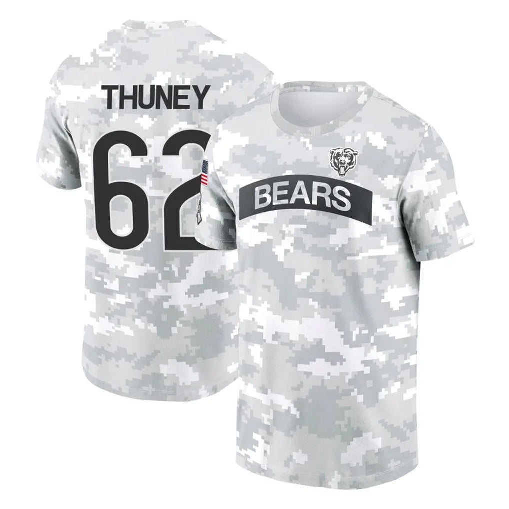 C.Bears #62 Joe Thuney Player Arctic Camo Salute to Service Performance T-Shirt Limited Edoa Stitched Jerseys