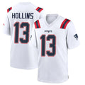 NE.Patriots #13 Mack Hollins Player White Home Game Edoa Stitched Jerseys