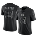 C.Bears #34 Walter Payton Player Black REFLECTIVE Limited Game Edoa Stitched Jerseys