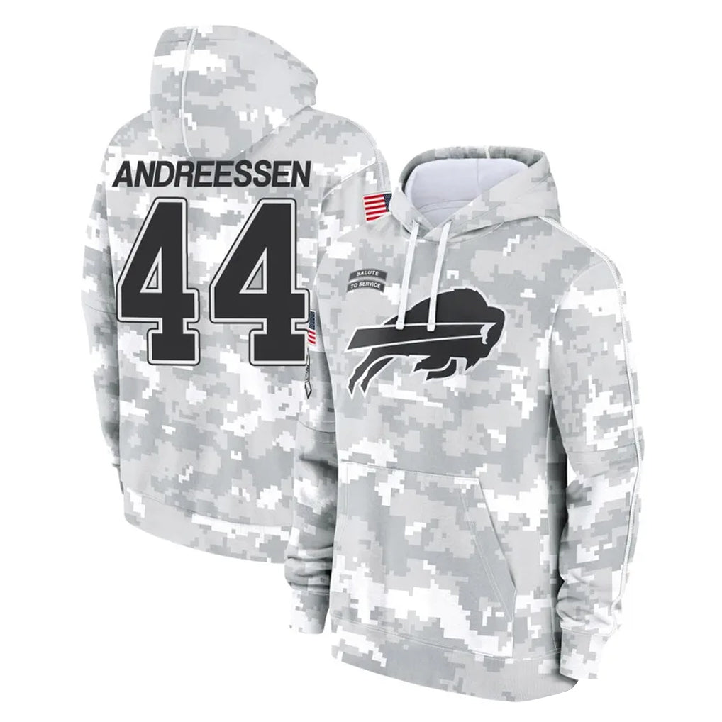 B.Bills #44 Joe Andreessen Player Arctic Camo Salute to Service Hoodies Limited Edoa Stitched Jerseys