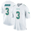 M.Dolphins #3 Chris Johnson Player White Home Game Edoa Stitched Jerseys